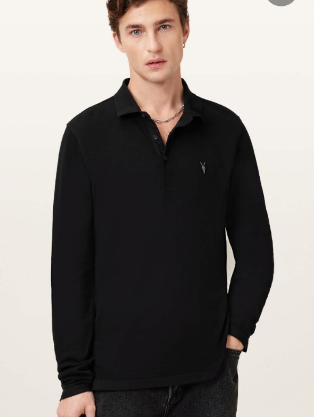All saints Reform Ramskull Long Sleeve Polo